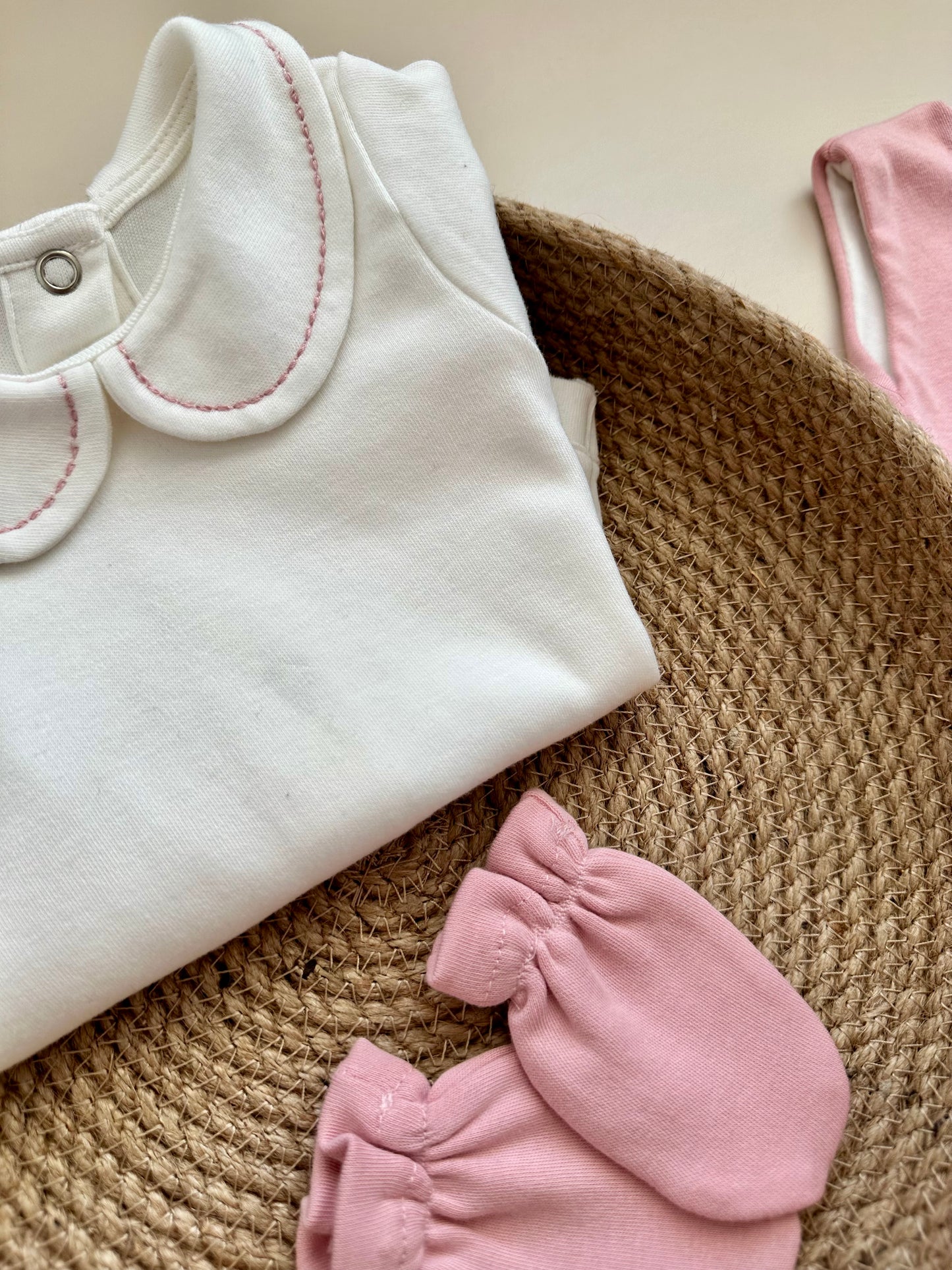 Dusty Rose 5-Pack Hospital Set (Vest, Snap Bodysuit, Pleated Trousers, Beanie, Gloves)