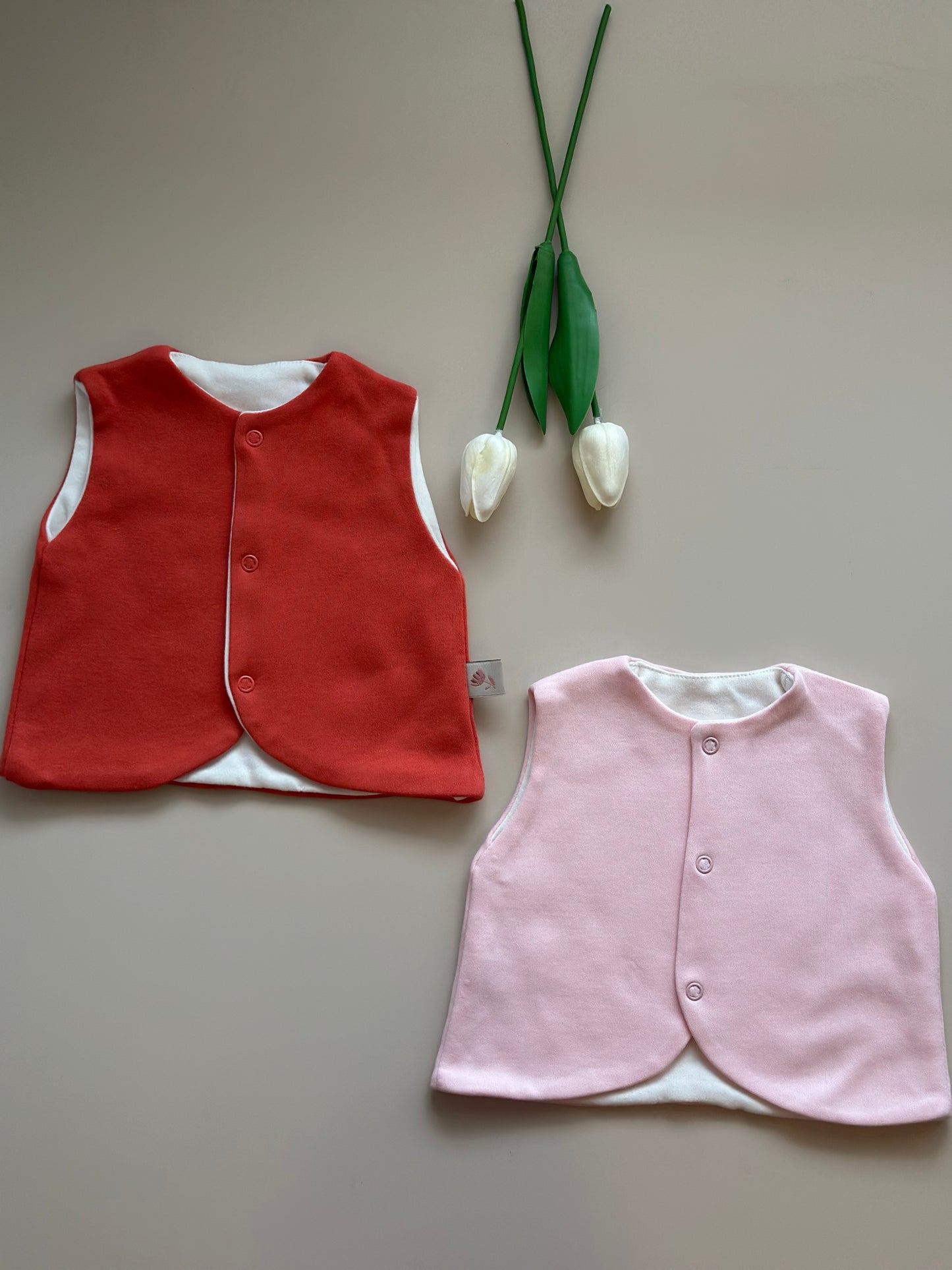 2'li Yelek - Pembe & Kiremit