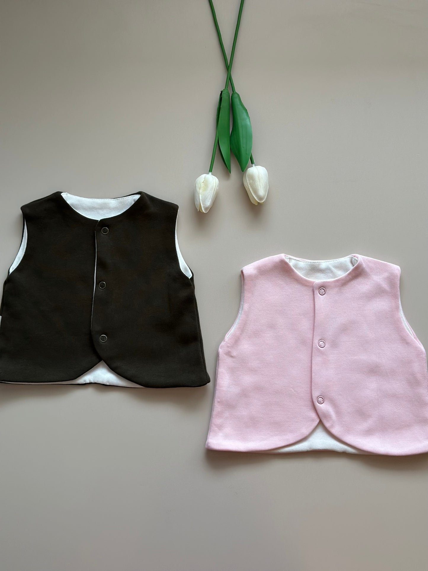 2'li Yelek - Haki & Pembe