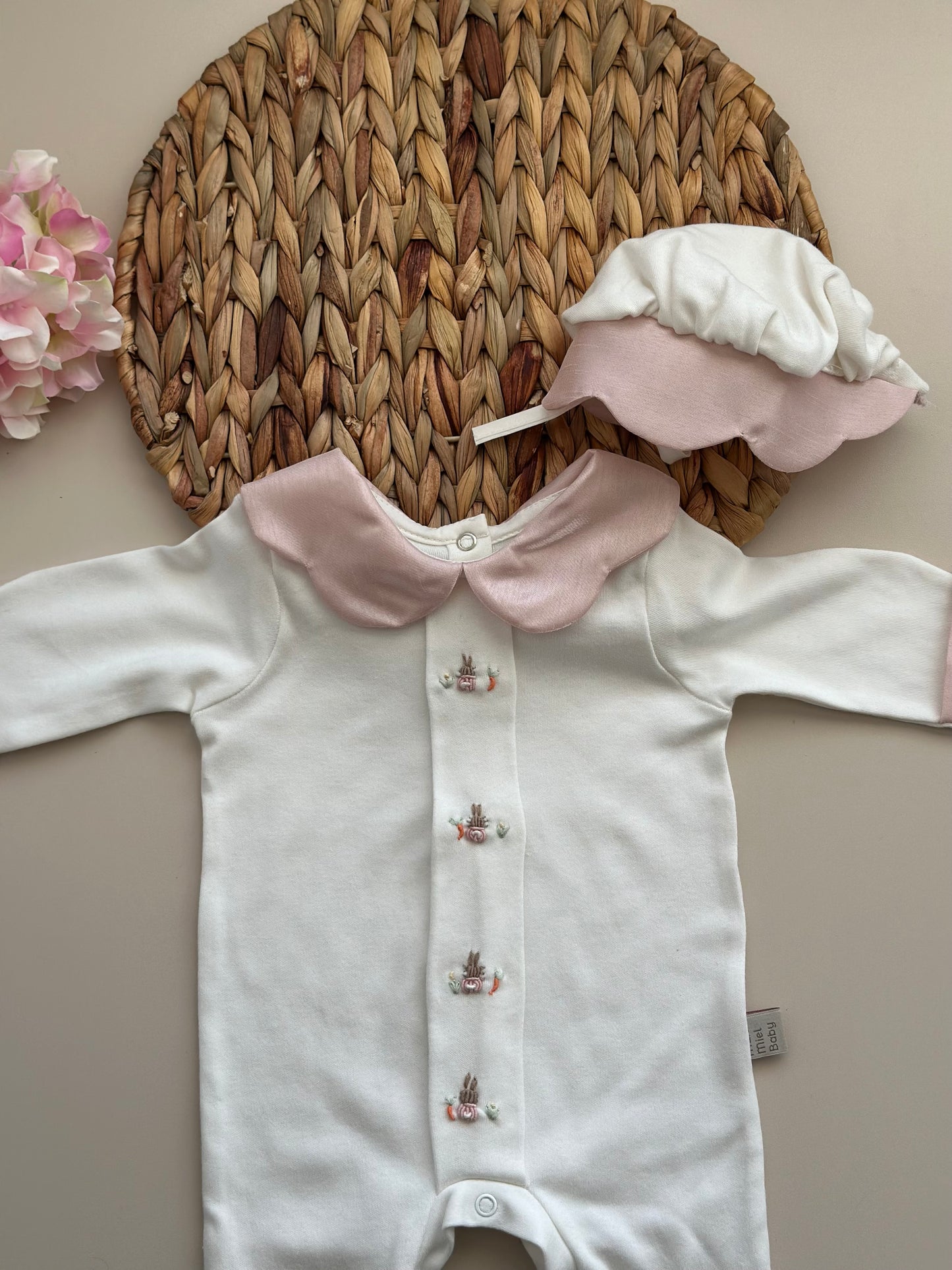 Pink Carrot Bunny Jumpsuit and Hat