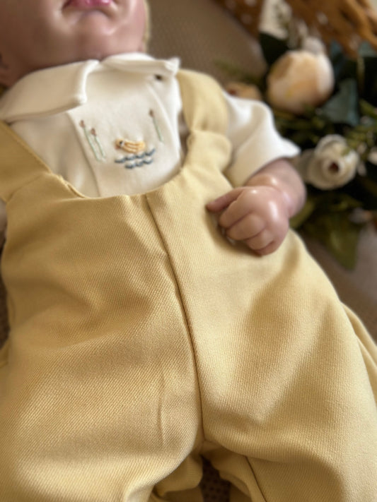 Yellow Duck Overalls Set