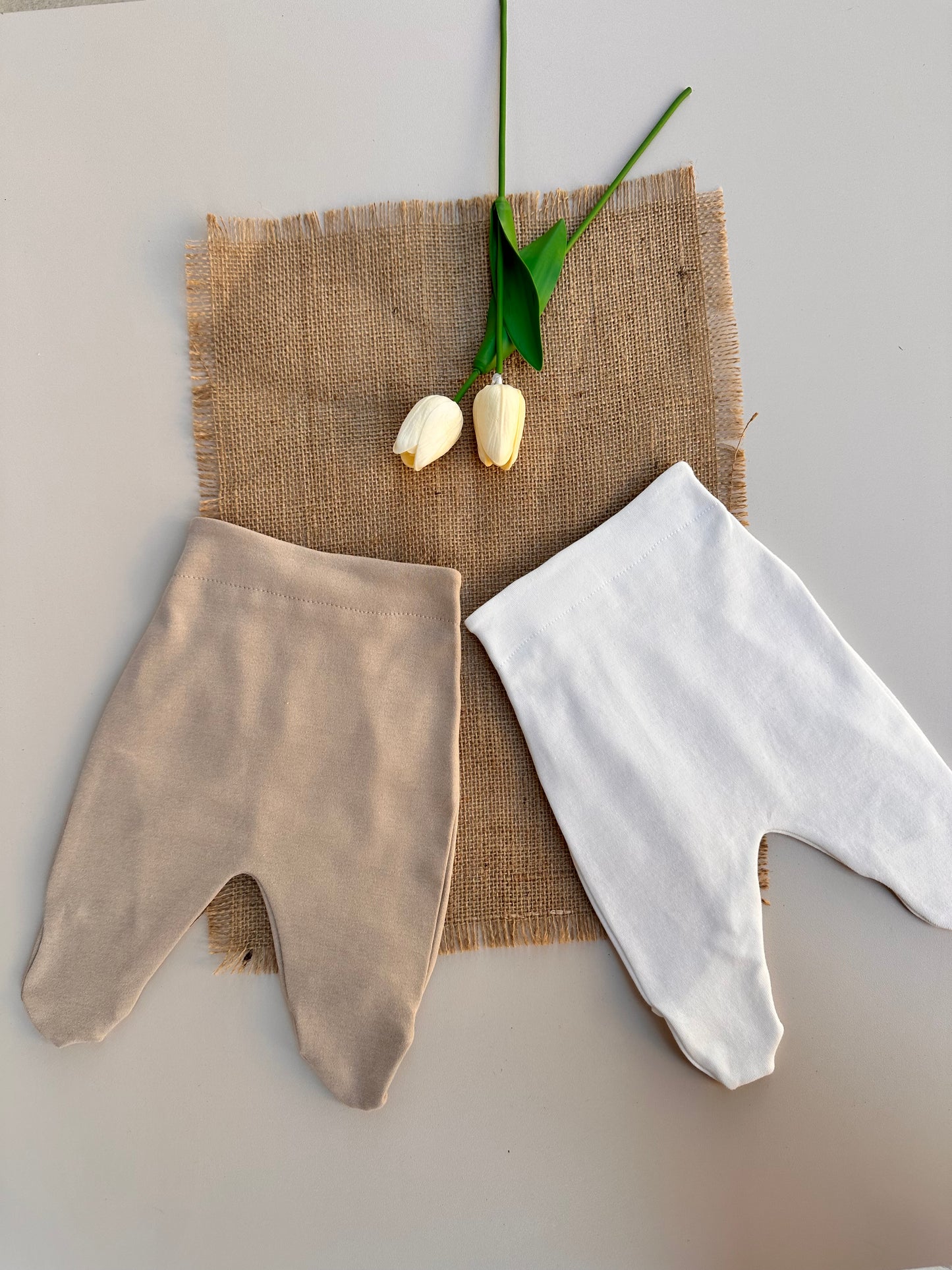 Penye Patikli Pantolon - Sütlü Kahve & Ekru