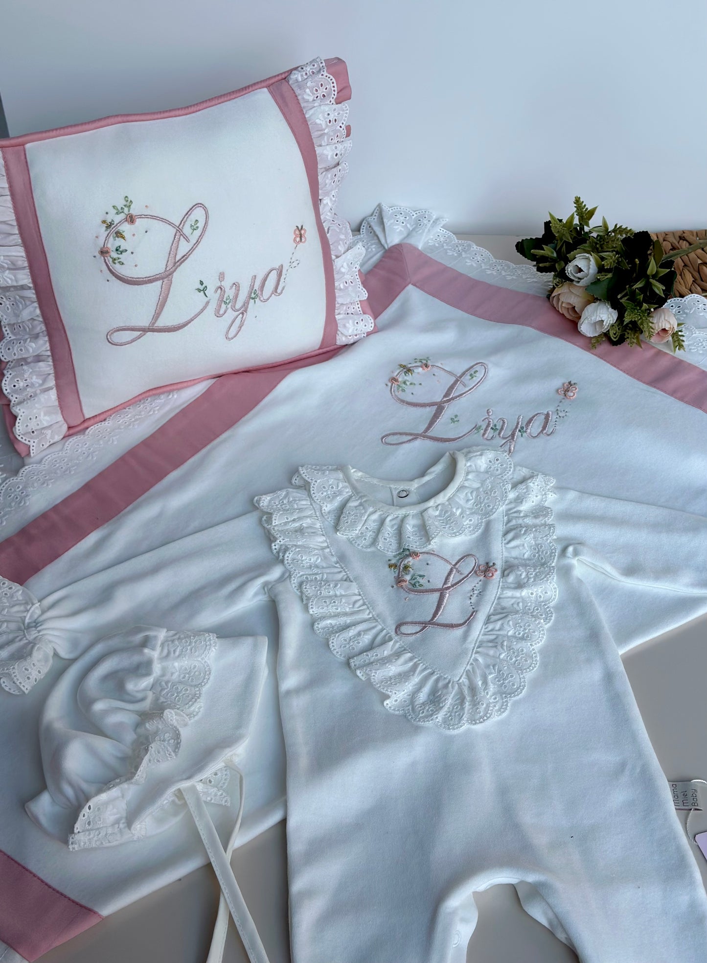 Rüya Takım - Gül Kurusu (Tulum, şapka, battaniye, yastık)