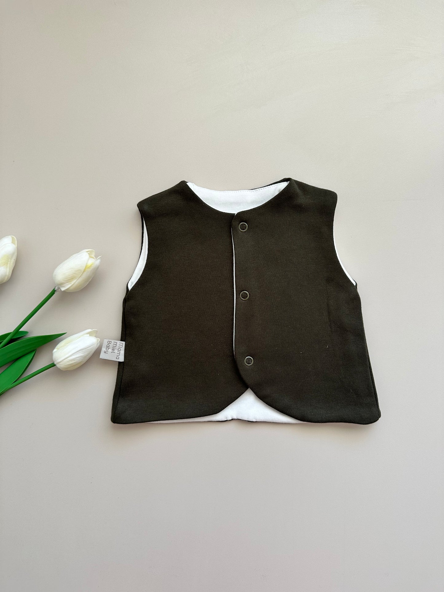 Haki Çift Taraflı Yelek