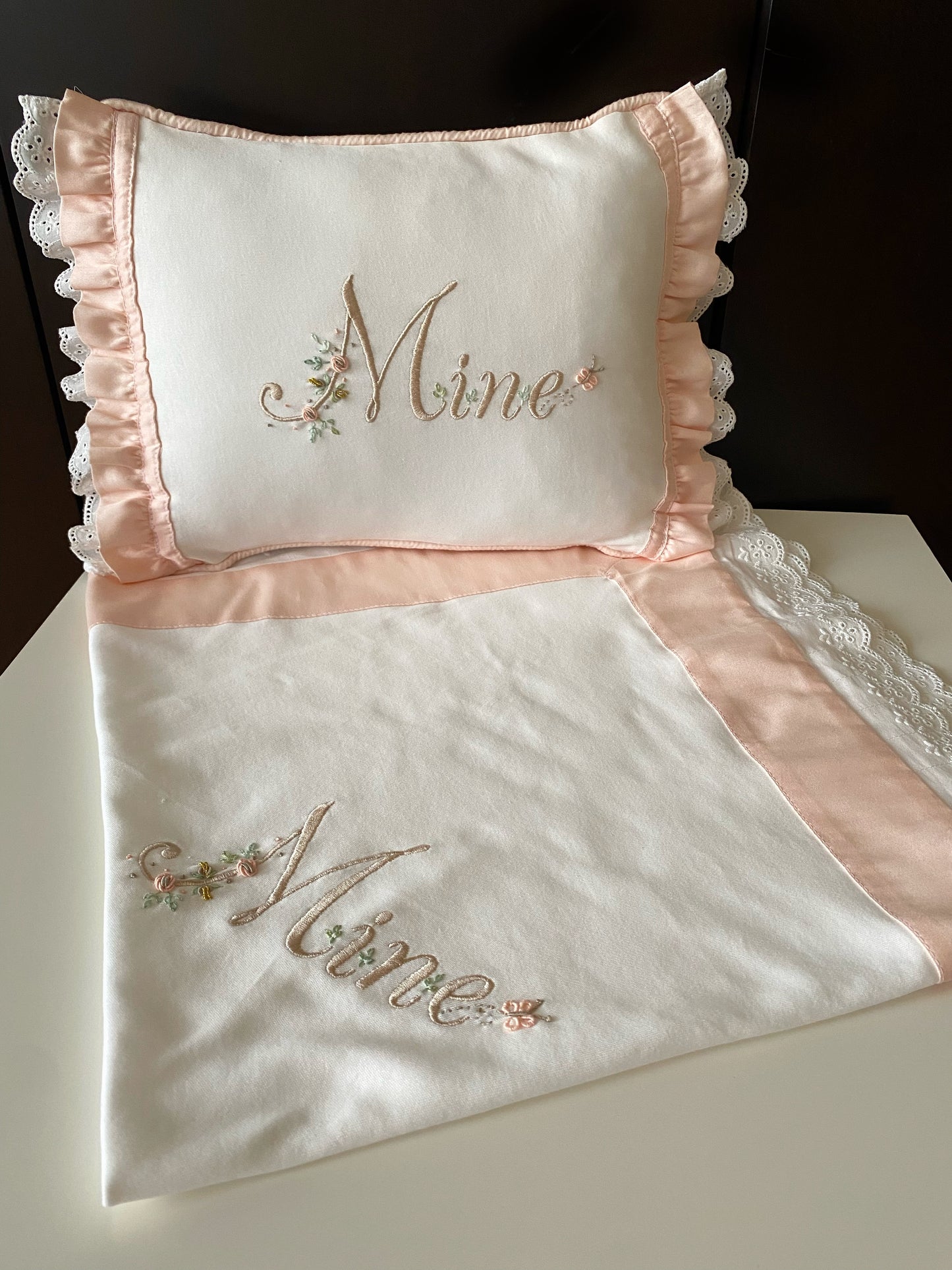 Dream Team - Salmon (Overalls, hat, pillow, blanket set)