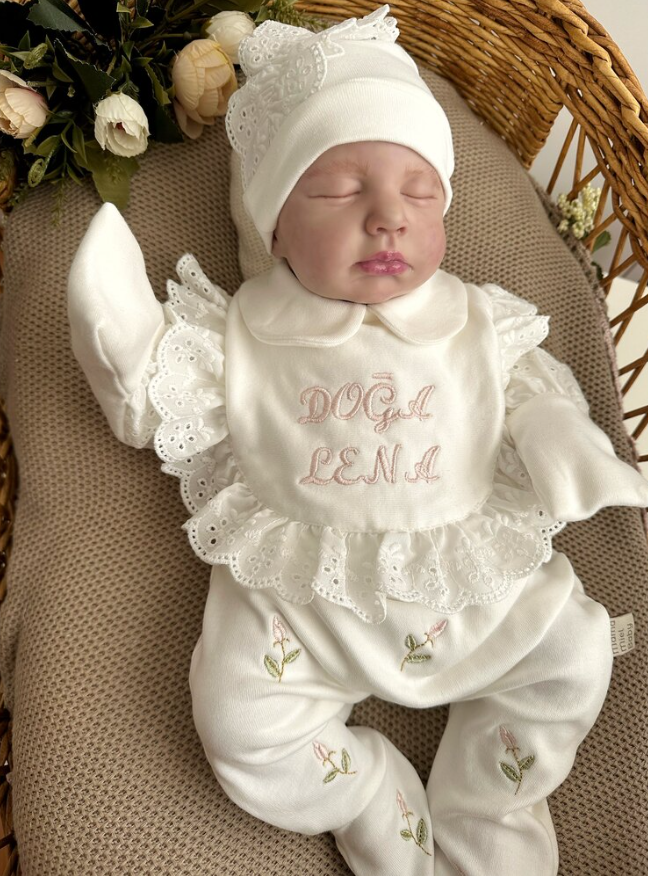 Scattered Floral Jumpsuit and Hat