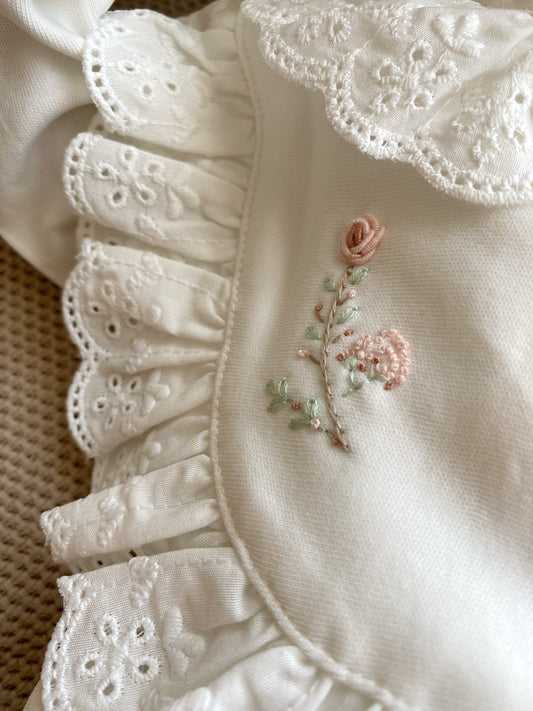 Scalloped Branch Flowered Overalls Hat