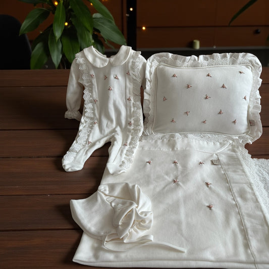 Multi-Flower Set (Overalls, hat, blanket, pillow)