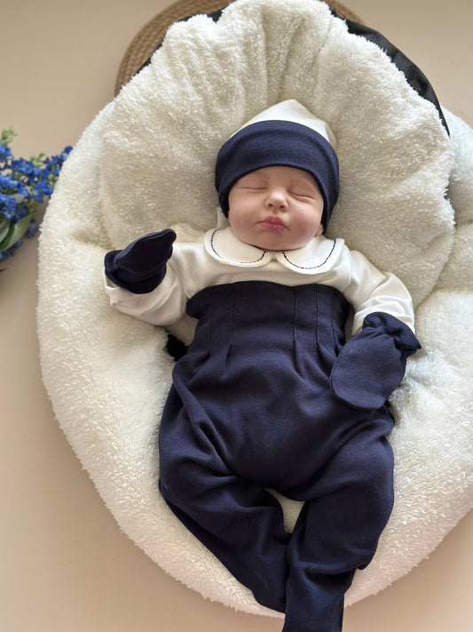 Navy Blue 4 Piece Hospital Set (Body, Pants, Beanie and Gloves)