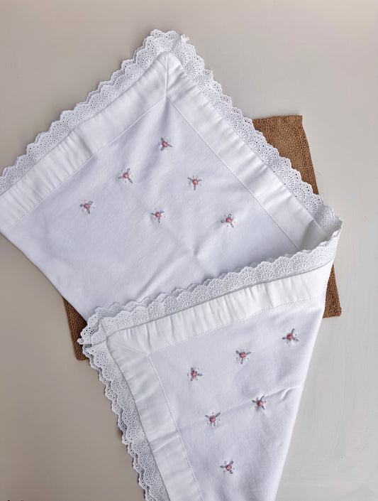 Pembe Dal Çiçekli Battaniye