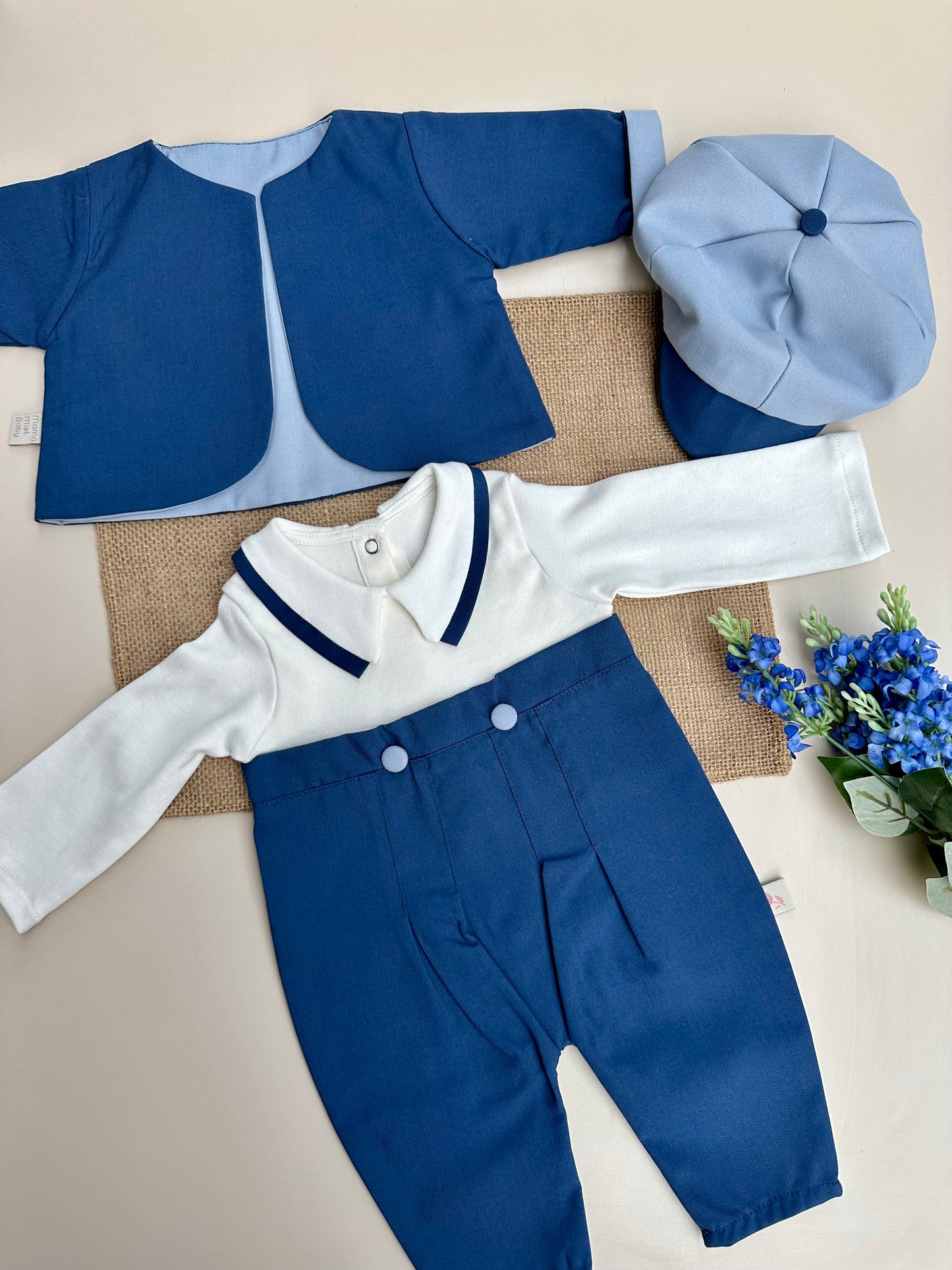 Lacivert Pantolon Tulum Takım (Pantolon Tulum, Ceket, Kasket)