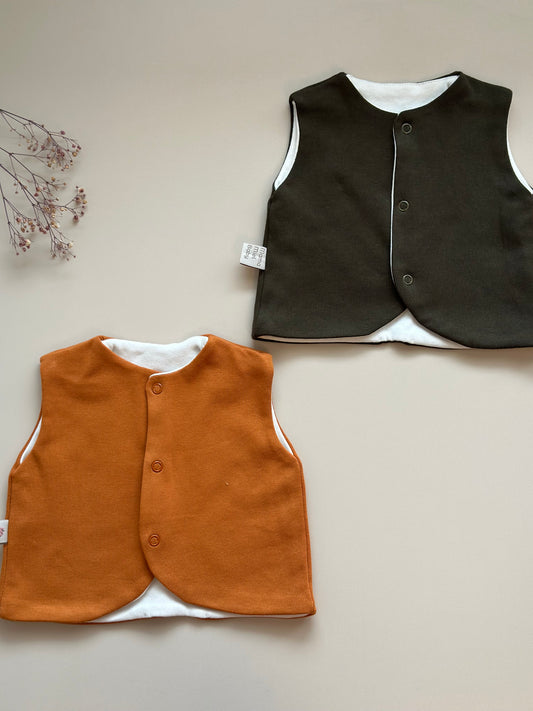 2'li Yelek - Haki & Tarçın