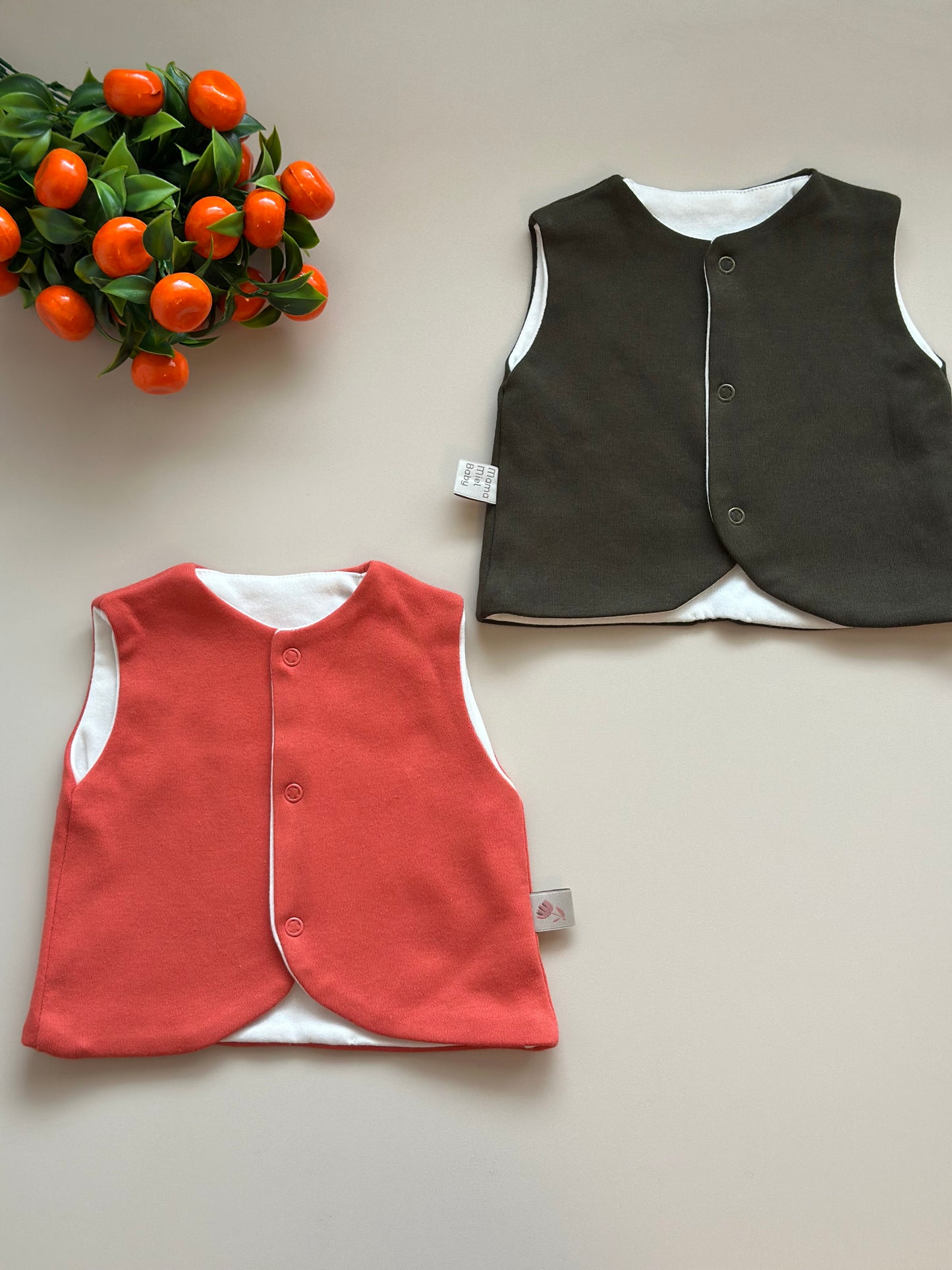 2'li Yelek - Haki & Kiremit