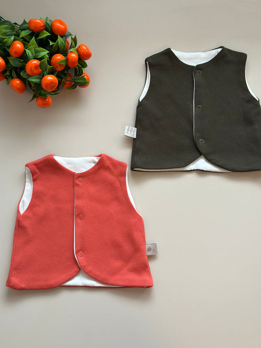 2'li Yelek - Haki & Kiremit