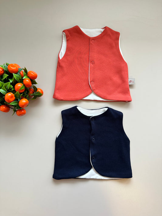 2'li Yelek - Lacivert & Kiremit