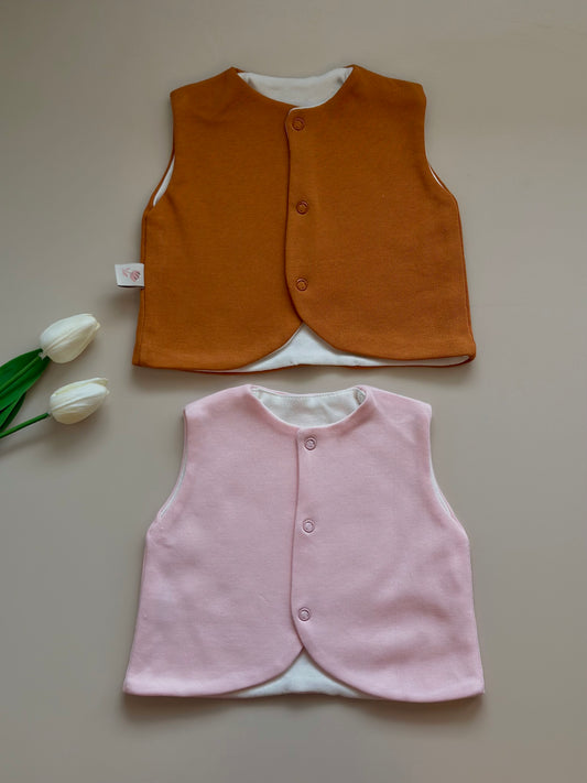 2'li Yelek - Pembe & Tarçın