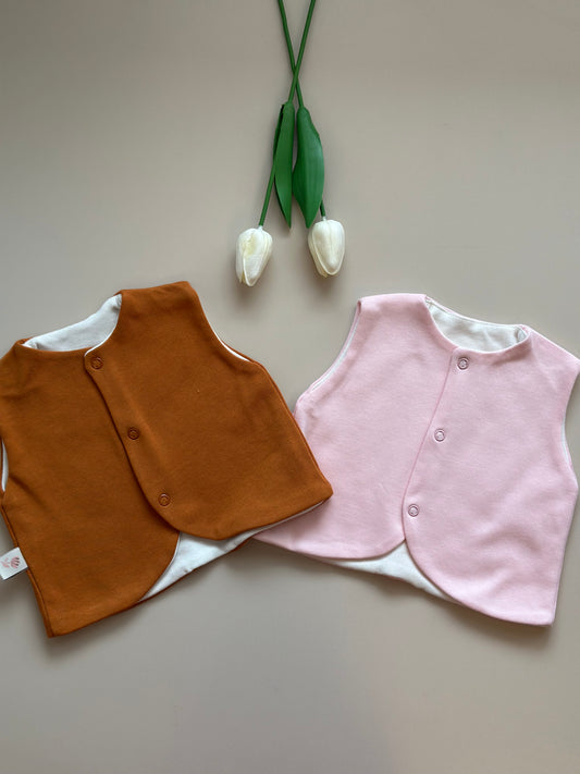 2'li Yelek - Pembe & Tarçın