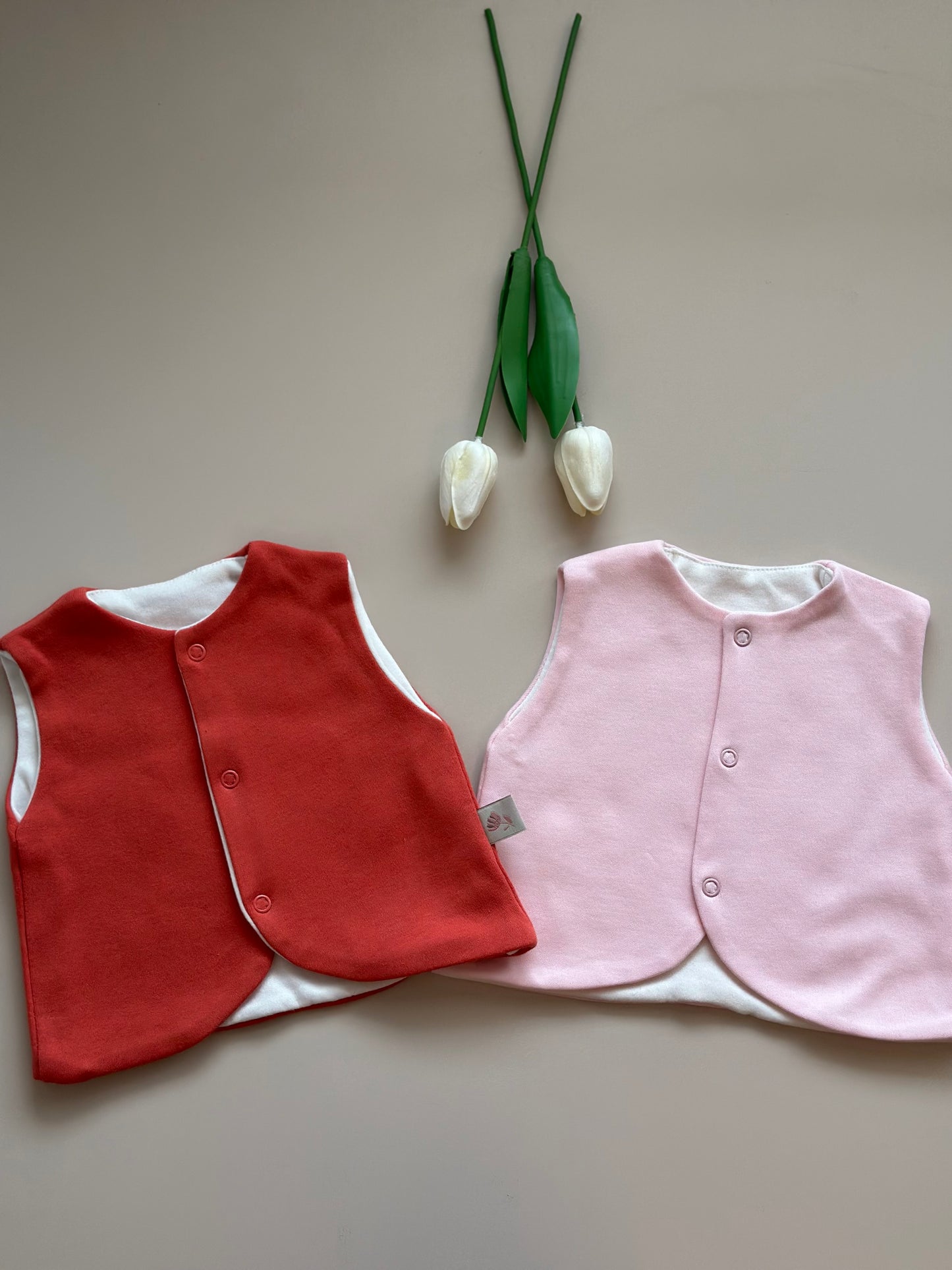 2'li Yelek - Pembe & Kiremit