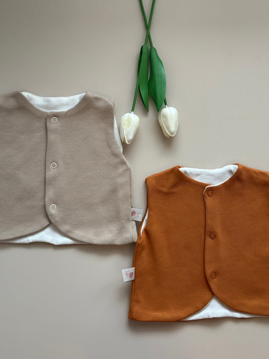 2'li Yelek - Sütlü Kahve & Tarçın