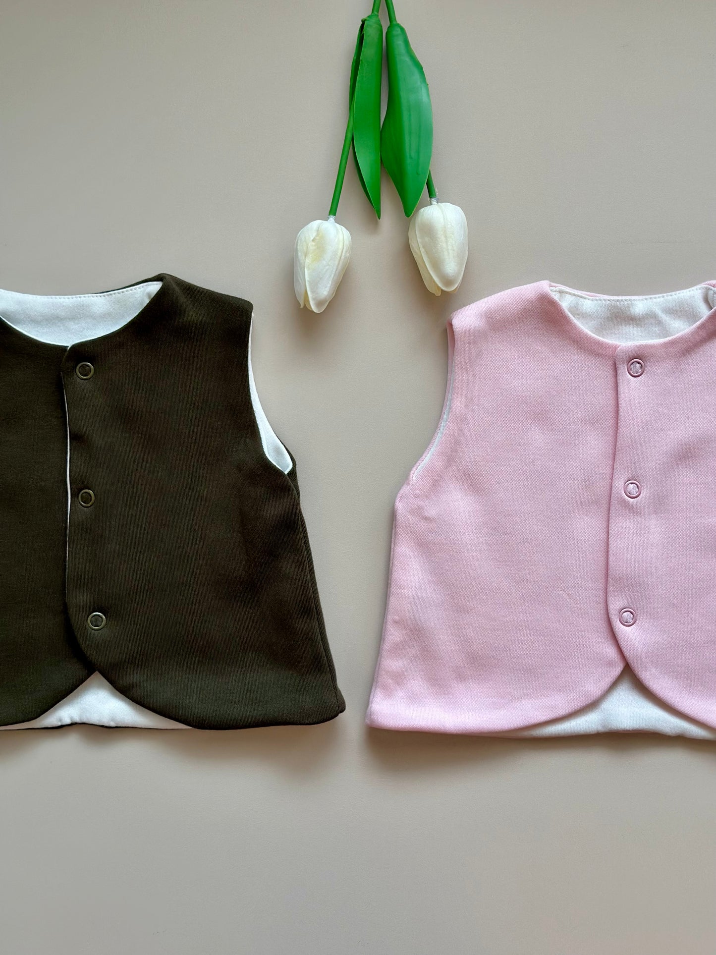 2'li Yelek - Haki & Pembe