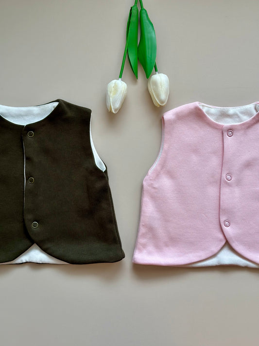 2'li Yelek - Haki & Pembe