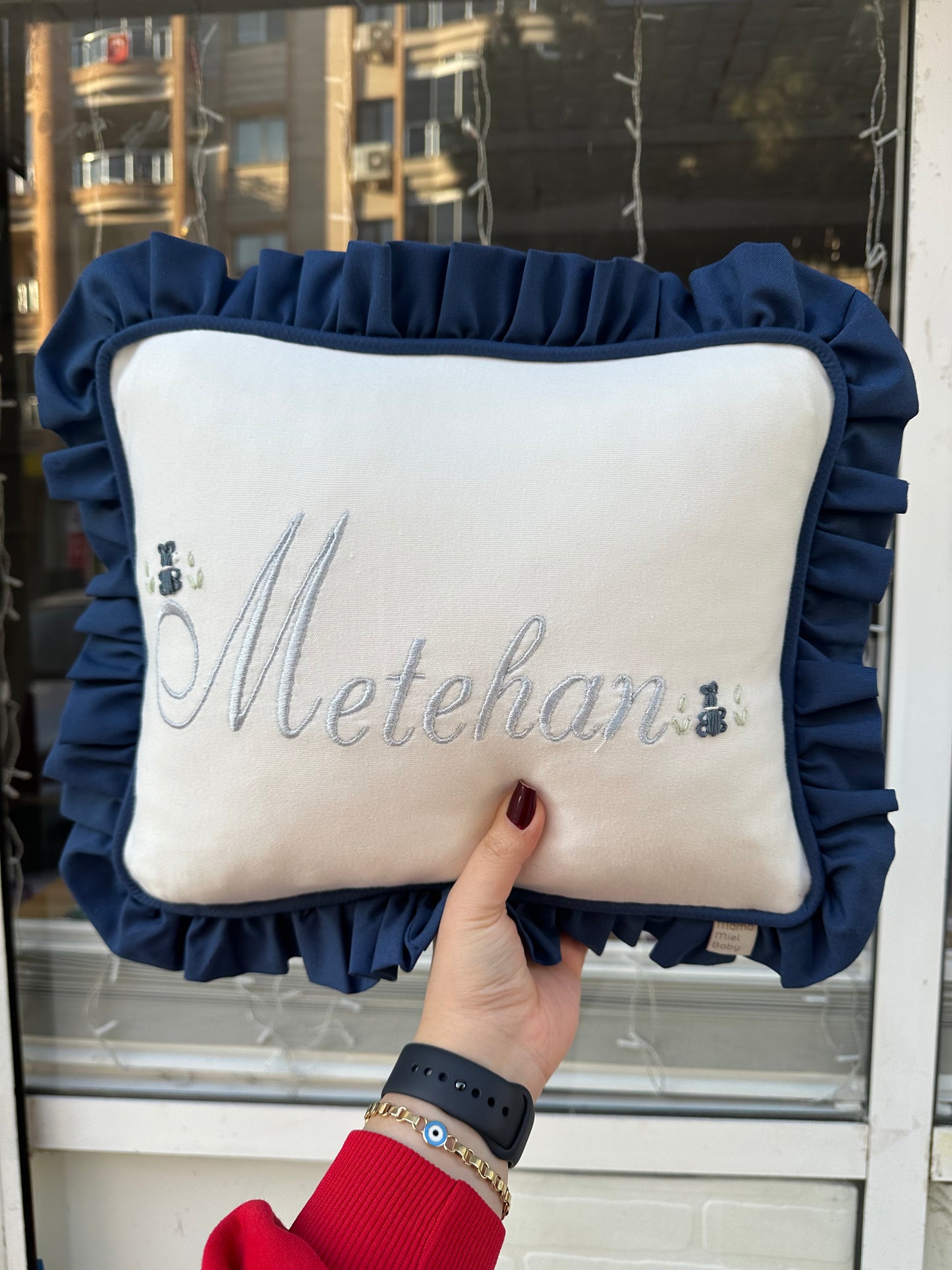 Lacivert Ayıcıklı Yastık