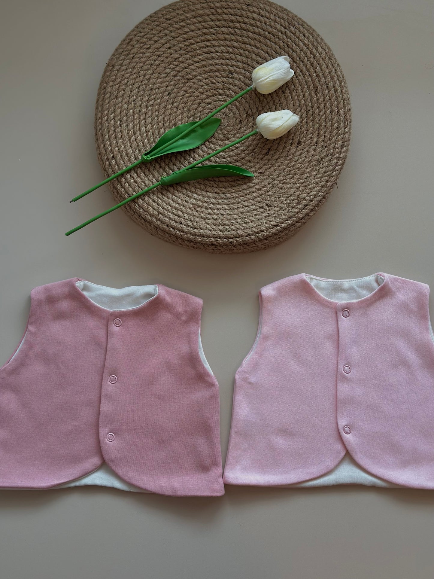 2'li Yelek - Pembe & Gül Kurusu