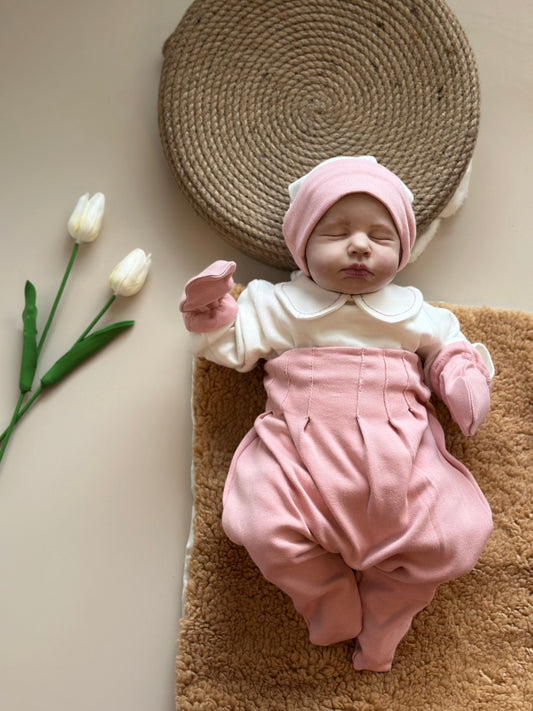 Dusty Rose 4 Piece Hospital Set (Body, Pants, Beanie and Gloves)