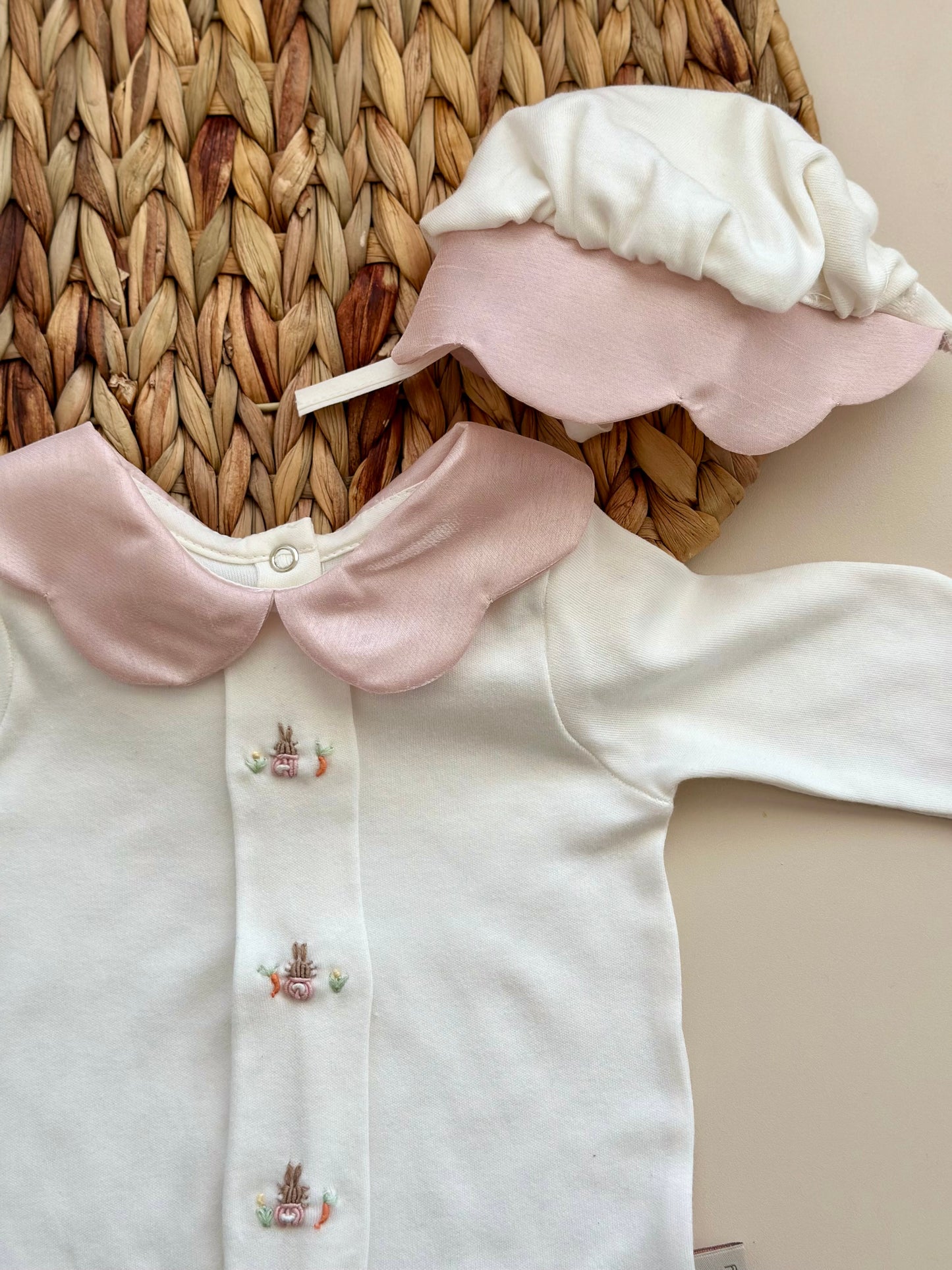 Pink Carrot Bunny Jumpsuit and Hat