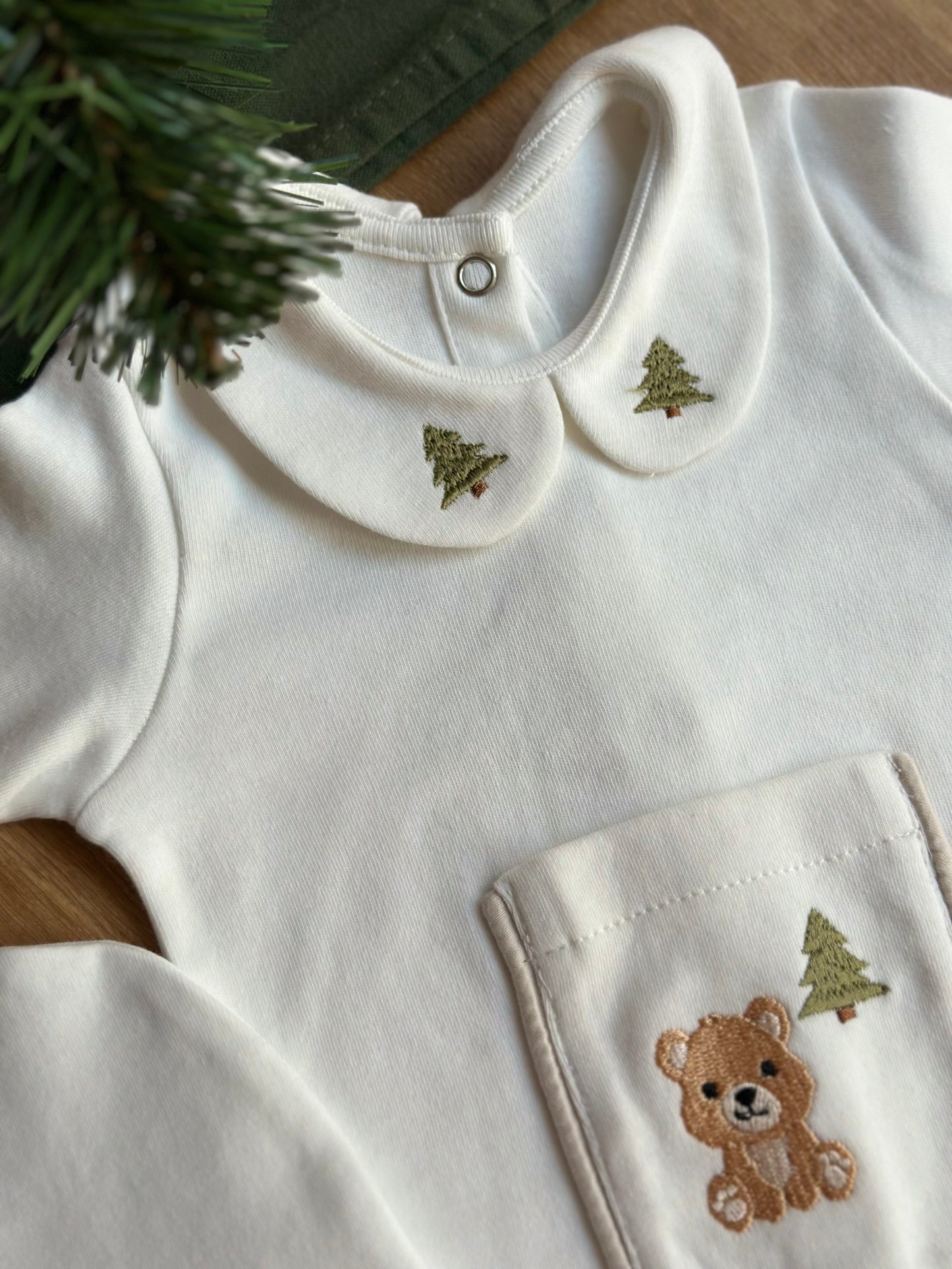 Orman Serisi - Ayılı Tulum ve Bere (Süs Cep Detaylı)