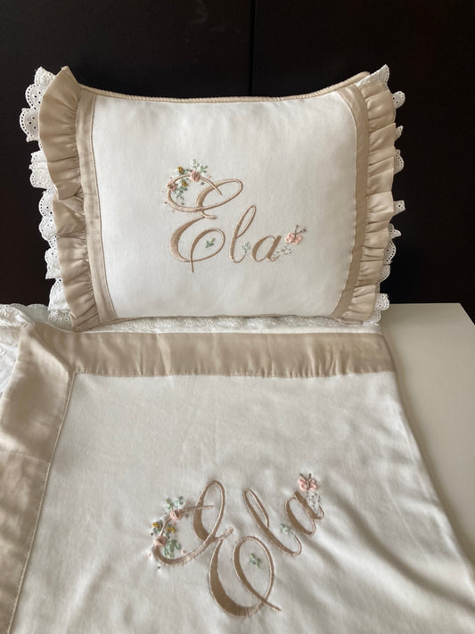 Dream Set - Milky Coffee (Overalls, hat, pillow, blanket set)