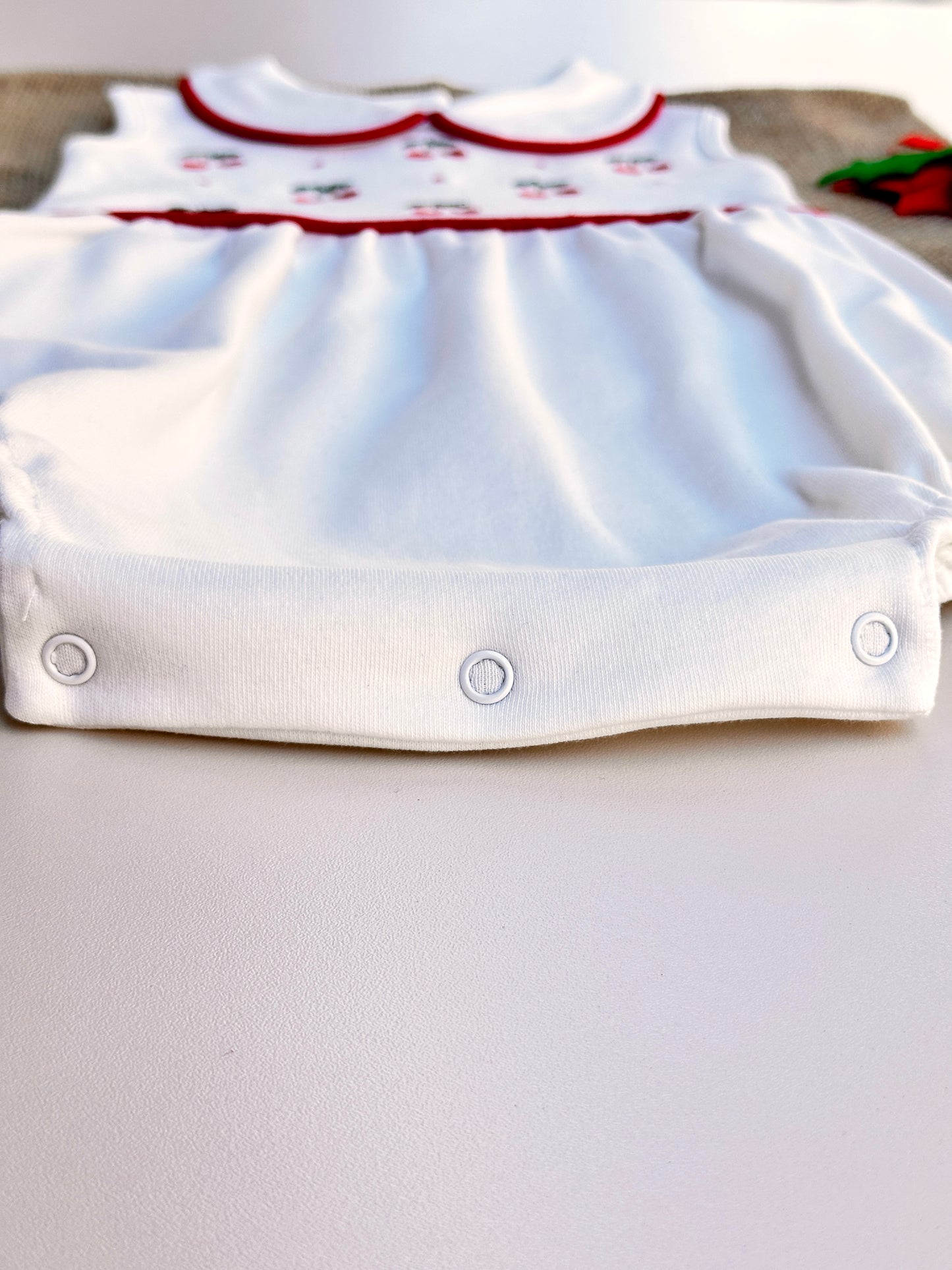 Baby Cherry Nakışlı Penye Kız Bebek Yazlık Romper