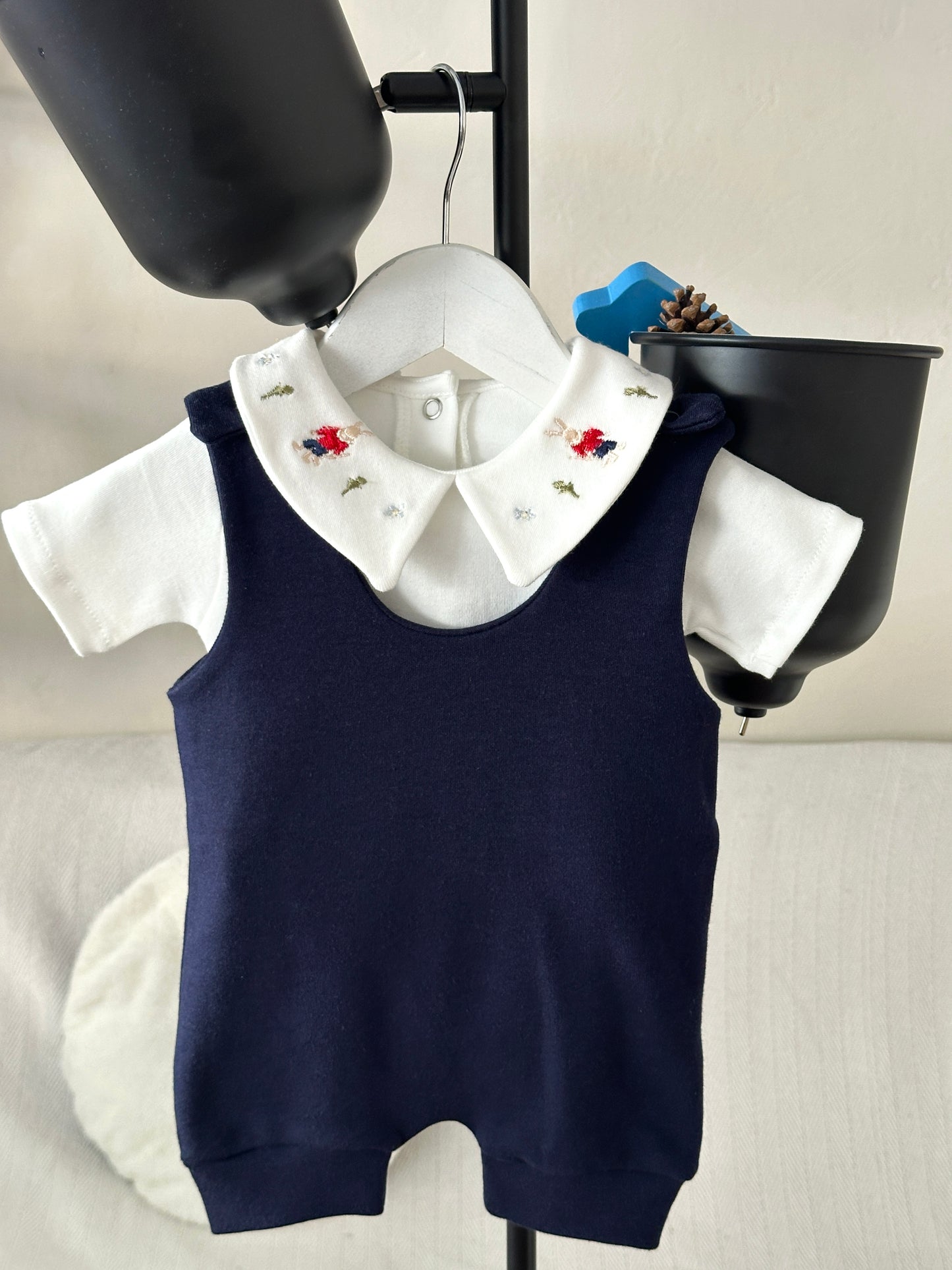 Renkli Salopet & Body Serisi - Mini Tavşan & Lacivert
