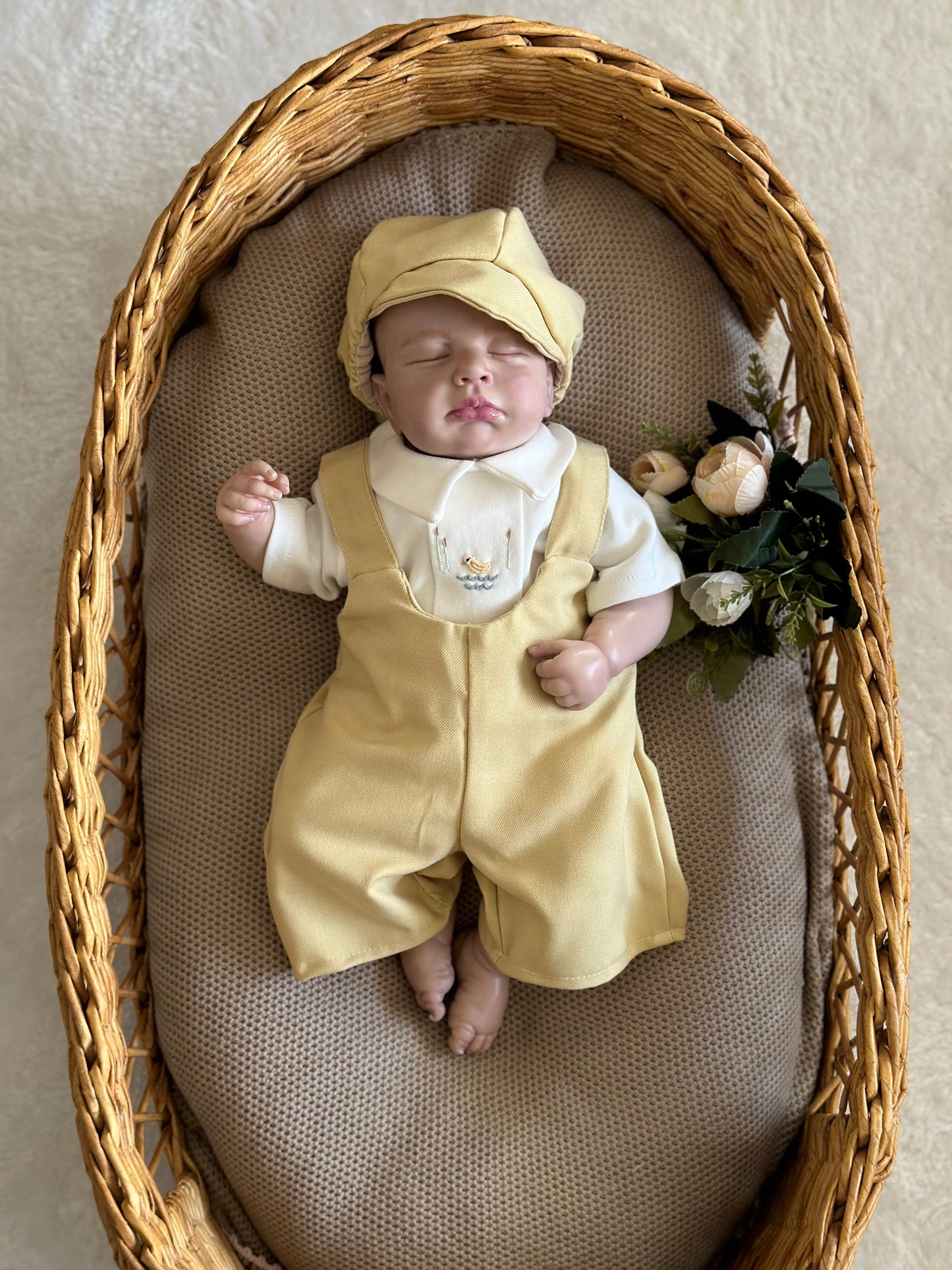 Yellow Duck Overalls Set