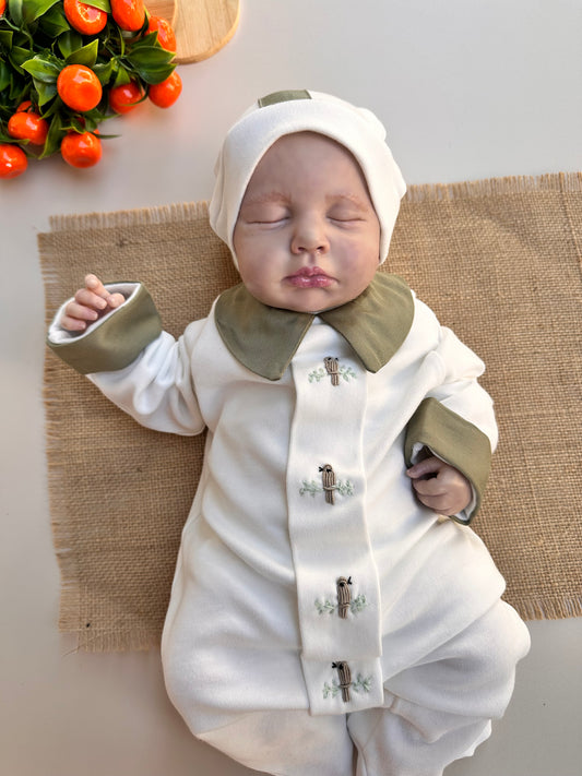 Haki Kuşlu Tulum ve Şapkası