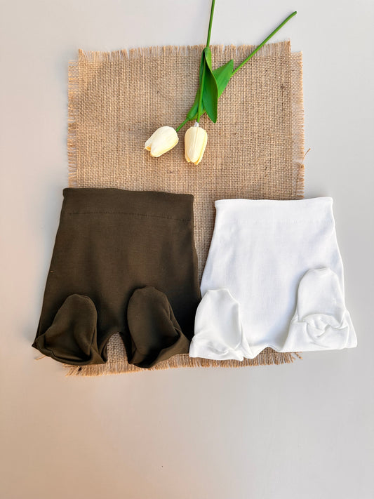 Penye Patikli Pantolon - Haki & Ekru