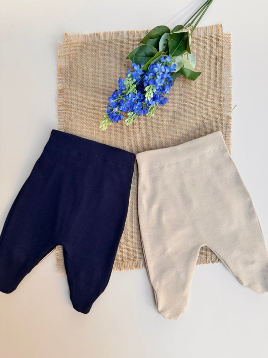 Penye Patikli Pantolon - Lacivert & Sütlü Kahve