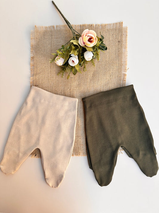 Penye Patikli Pantolon - Haki & Sütlü Kahve