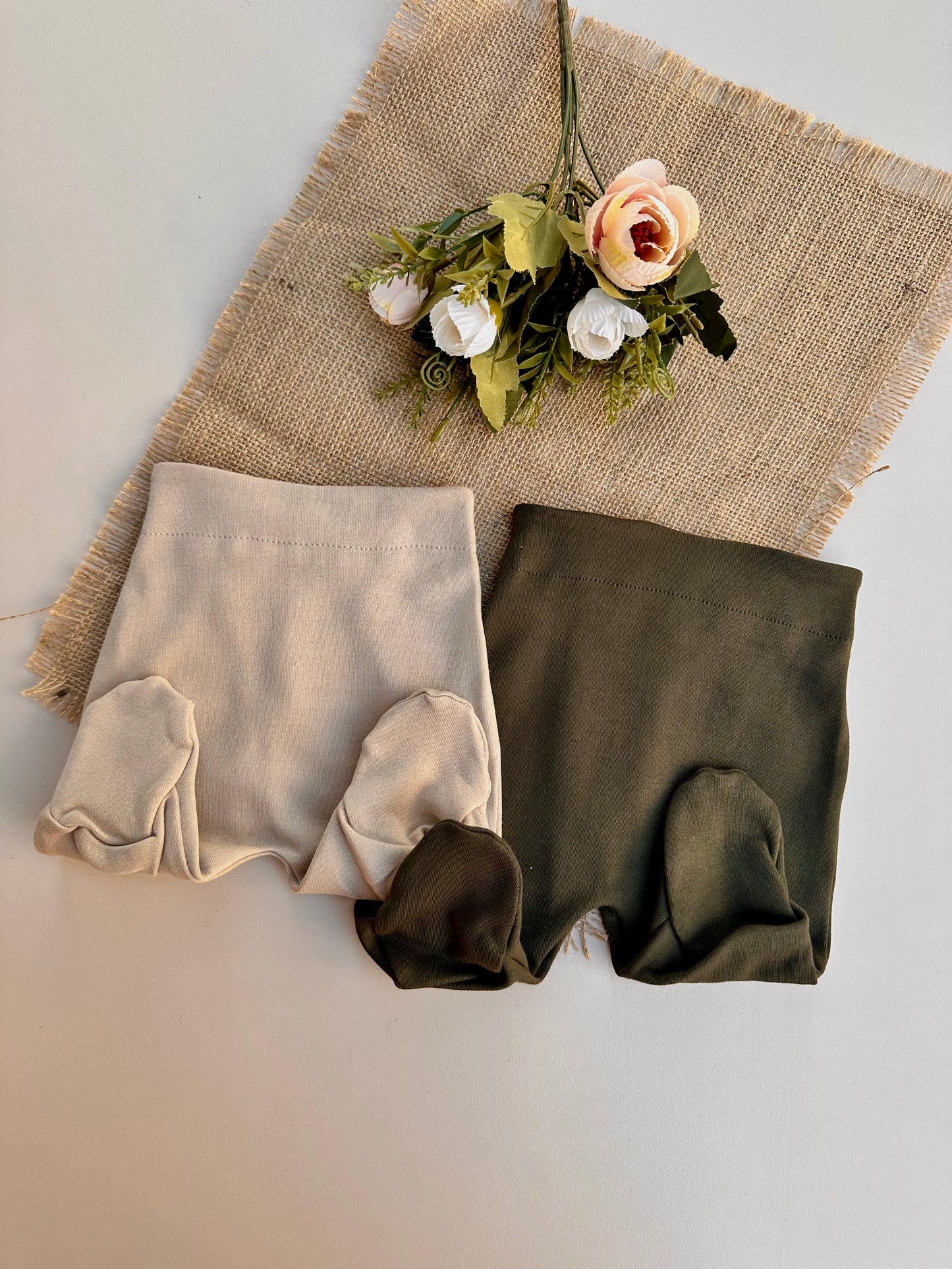 Penye Patikli Pantolon - Haki & Sütlü Kahve