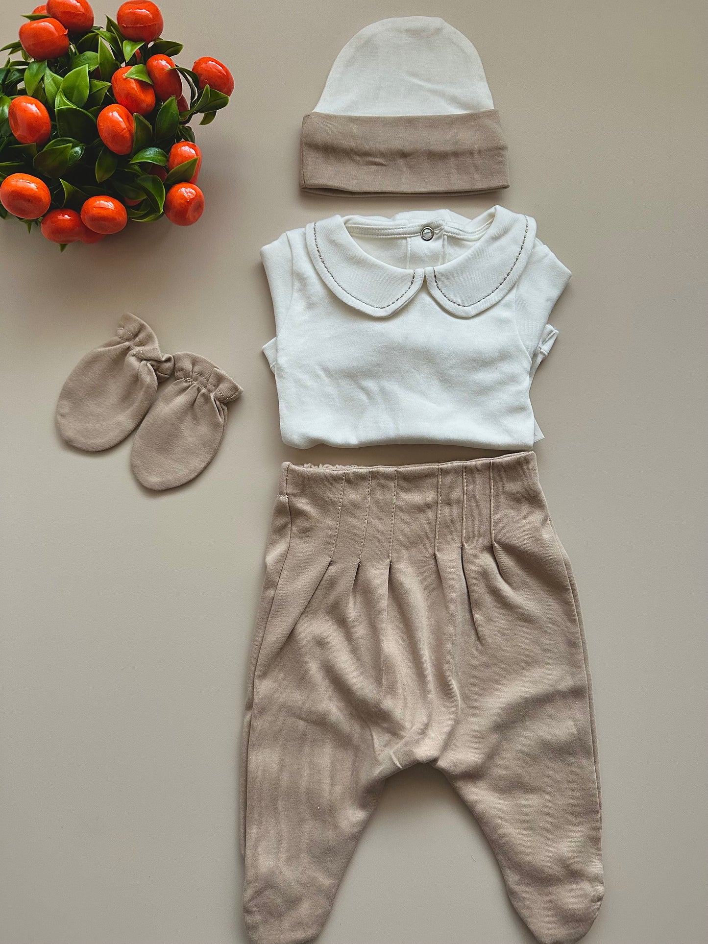 Milk Coffee 4 Piece Hospital Set (Body, Trousers, Beanie and Gloves)