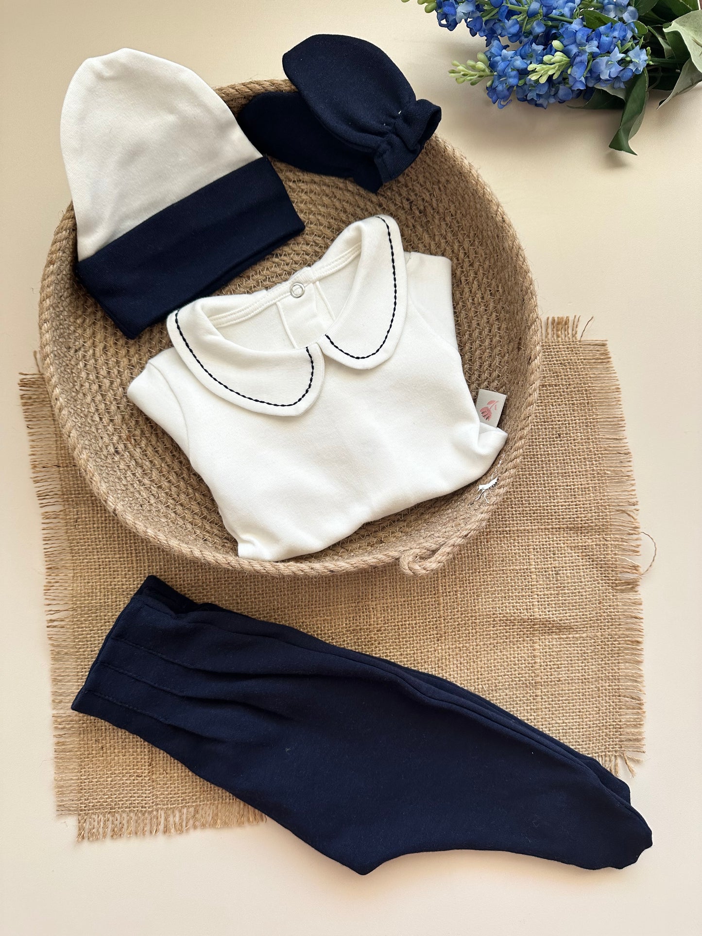 Navy Blue 4 Piece Hospital Set (Body, Pants, Beanie and Gloves)