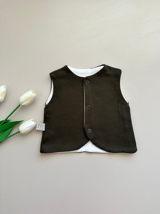 Haki Çift Taraflı Yelek