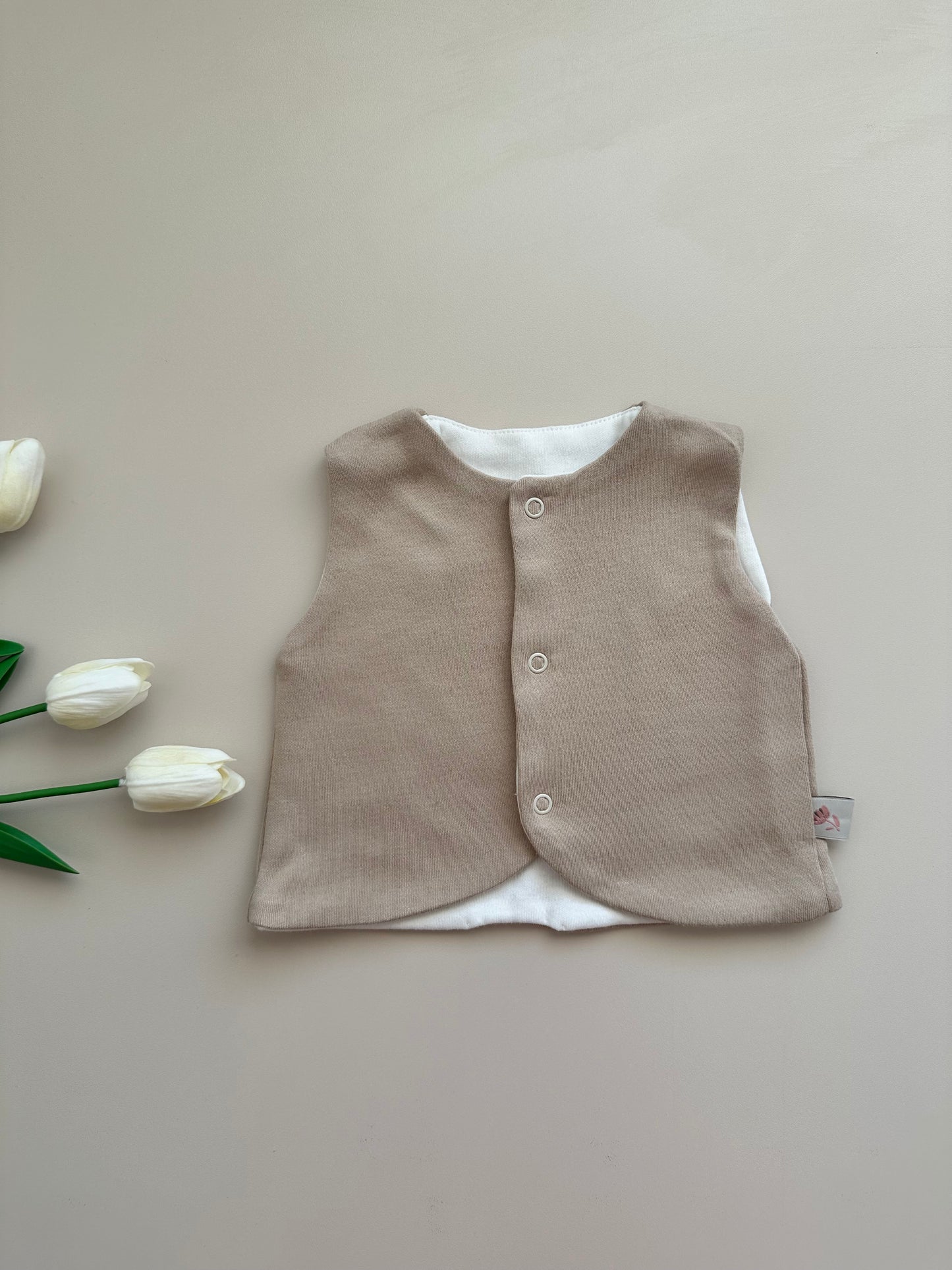 Sütlü Kahve Çift Taraflı Yelek