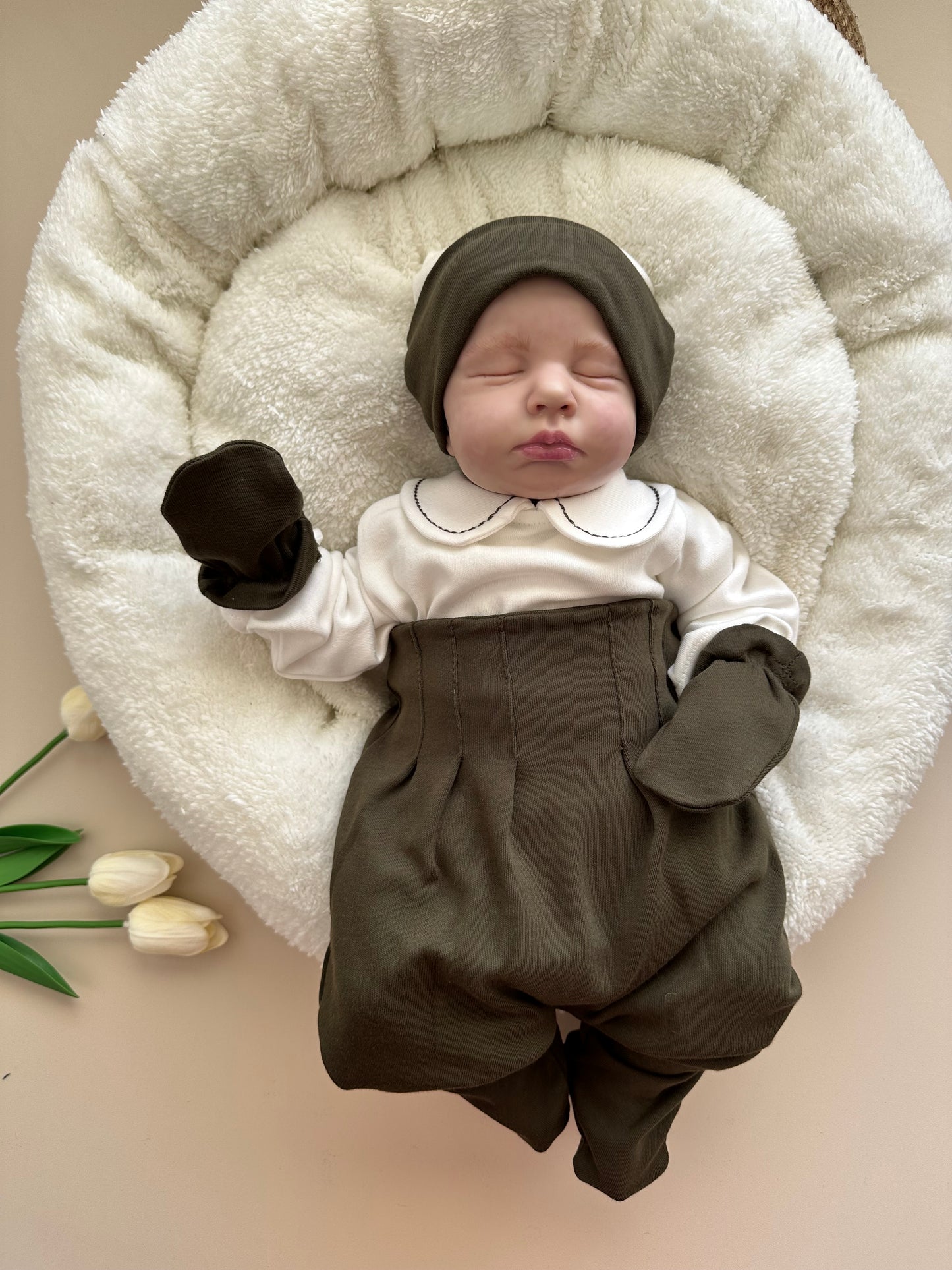 Khaki 4 Piece Hospital Set (Body, Pants, Beanie, Gloves)