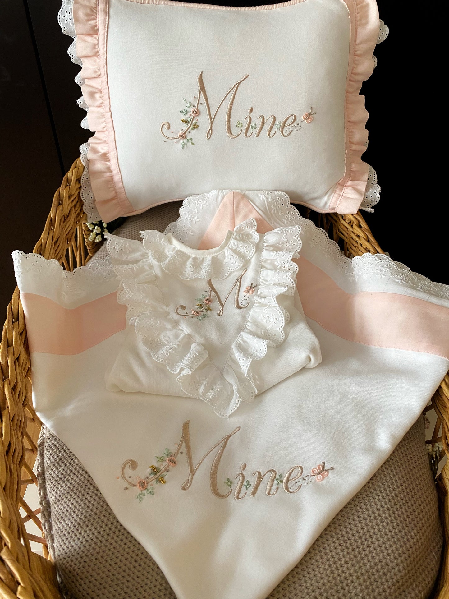 Dream Team - Salmon (Overalls, hat, pillow, blanket set)