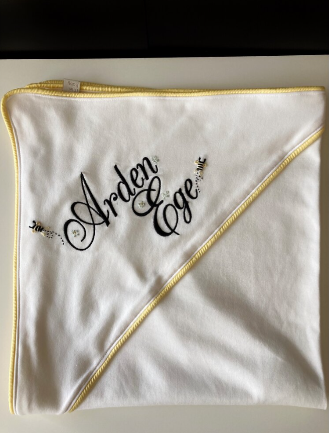 Handmade Male Bee Set (Overalls, hat, blanket, pillow)