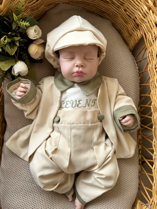 Suit with Milky Coffee Jacket that can be Written ONLY ONE Name (Pants, Overalls, Jacket, Cap)