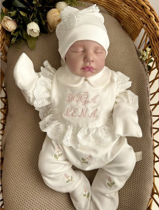 Scattered Floral Jumpsuit and Hat