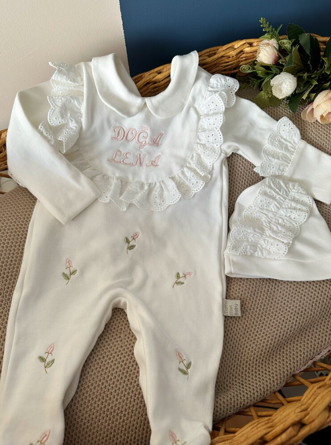 Scattered Floral Jumpsuit and Hat