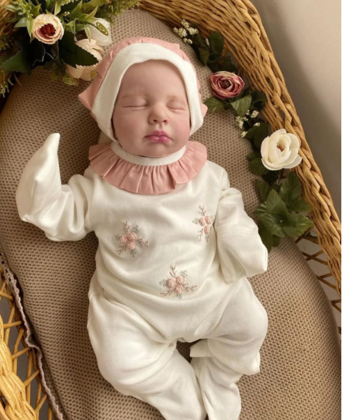 Pink Demet Newborn Romper and Hat
